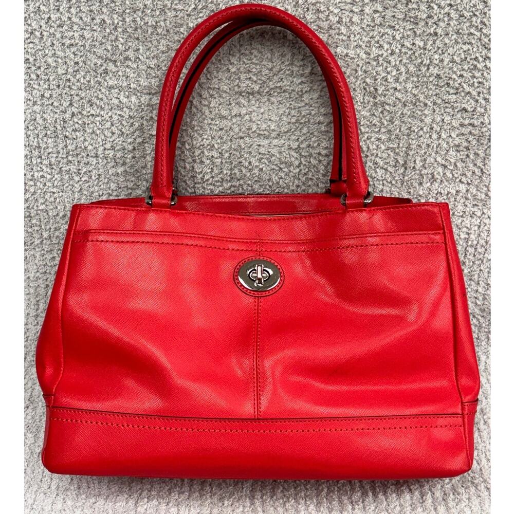 Coach Saffiano Leather Red Carryall Satchel Tote F1582-36899E #81667